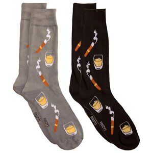 Mafia Scotch Cigar Smoke Drinking Smoking Classy 2 Pairs Men's Foozys Socks